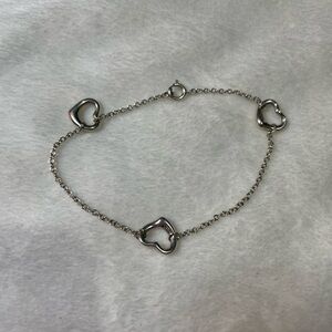 Tiffany & Co. Silver 925 Triple Open Heart Bracelet 🩶